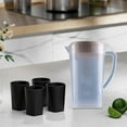 thumbnail image 4 of 0.8 Gal Clear Plastic Pitcher With Lid Large 9.84" Drink Container for Cold Drinks, Iced Tea, Lemonade, Milk, with Spout Filter & Scale, Beige, 4 of 6