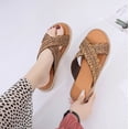 thumbnail image 1 of Pantuflas de fondo plano para mujer tejidas informales de tendencia cómoda de nuevo estilo de verano Wmkox8yii  hj789, 1 of 8