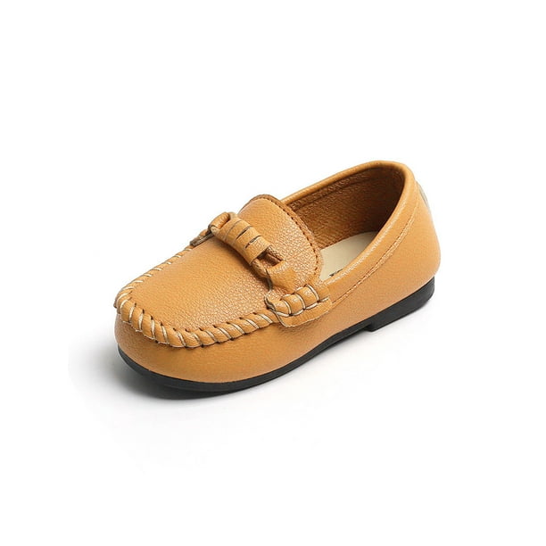 LUXUR Girls Boys Flats Dress Moccasins Slip On Loafers Non slip