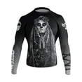 thumbnail image 2 of Raven Fightwear Men's La Calavera Catrina Dia de Muertos BJJ Rash Guard Long Sleeve MMA Black Edition Small, 2 of 3