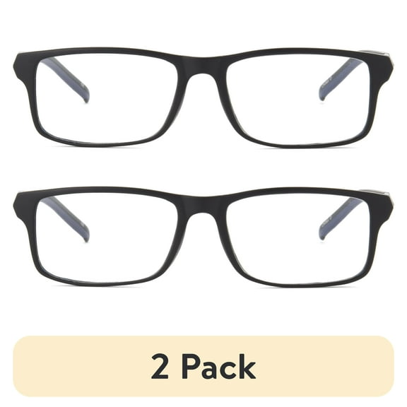 (2 pack) Ironman Rectangle Black Reader Eyeglass 1.75
