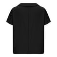 thumbnail image 4 of Tsesme Short Sleeve Shirts for Women Fashion Bow Tie Neck Solid Color Breathable T-Shirts Casual Fall Summer Tops, 4 of 6