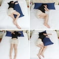 thumbnail image 3 of Unique Bargains Pillowcases 2 Pack 100% Cotton Body Pillow Covers Navy Blue 20" x 72", 3 of 8