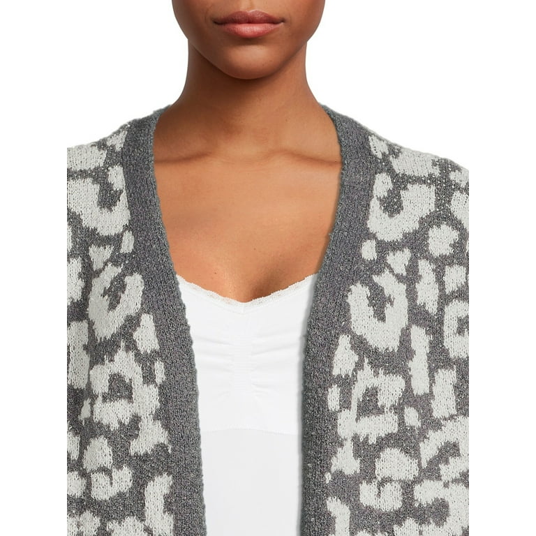 Dreamers by Debut Women s Open Front Print Cardigan Sweater Midweight