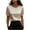 Khaki, variant on Wo-Fusoul Summer Top for Women, Solid Color Casual Round Neck Short Sleeve Shirt with Pearl Accents, Office Wear Blouse in Army Green