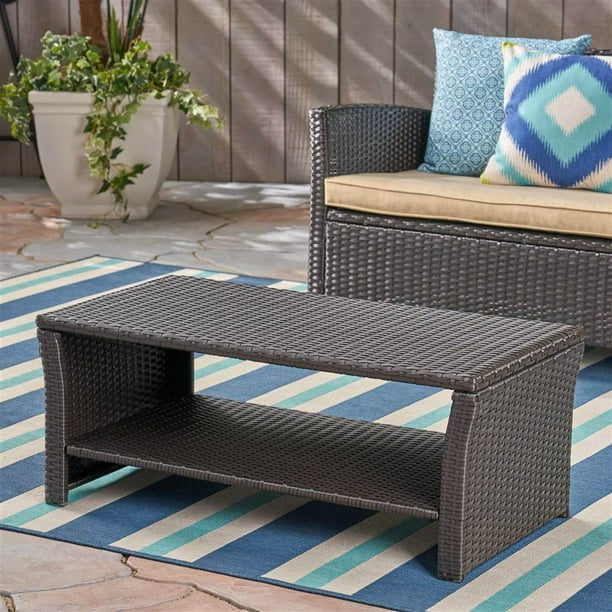 Outdoor Wicker Coffee Table Brown : Shop for Pamapic 6PCS Outdoor Patio