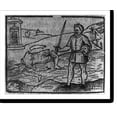 thumbnail image 2 of Historic Framed Print, [Man holding sword and head of decapitated, dismembered body in background], 17-7/8" x 21-7/8", 2 of 9