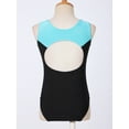 thumbnail image 3 of Xnihocha Girls Ballet Gymnastics Leotard with Metallic Shorts Sleeveless Dancing Bodysuit Ballerina Blue Green&Black 14, 3 of 7