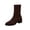 Boots - Brown, variant on Chelsea Boots for Women Closed Toe Knit Stretch Sock Ankle Booties Slip On Style Low Chunky Block Heel Sleek Minimalist Profile Chic Modern Footwear