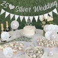 thumbnail image 2 of 25th Anniversary Decorations, 25th Silver Wedding Glitter Banners, 25th Anniversary Bunting Flag and Balloons for Anniversary Party Supplies, 2 of 7
