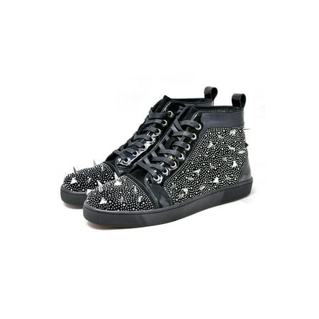 

Barabas men s rhinestone spike luxury high-top sneakers SH715