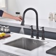 thumbnail image 2 of SUMERAIN Bridge Kitchen Faucet with Pull Down Sprayer, 3 Hole Kitchen Sink Faucet 2 Handle 8 Inch Faucet for Kitchen Sink Stainless Steel Oil Rubbed Bronze, 2 of 9