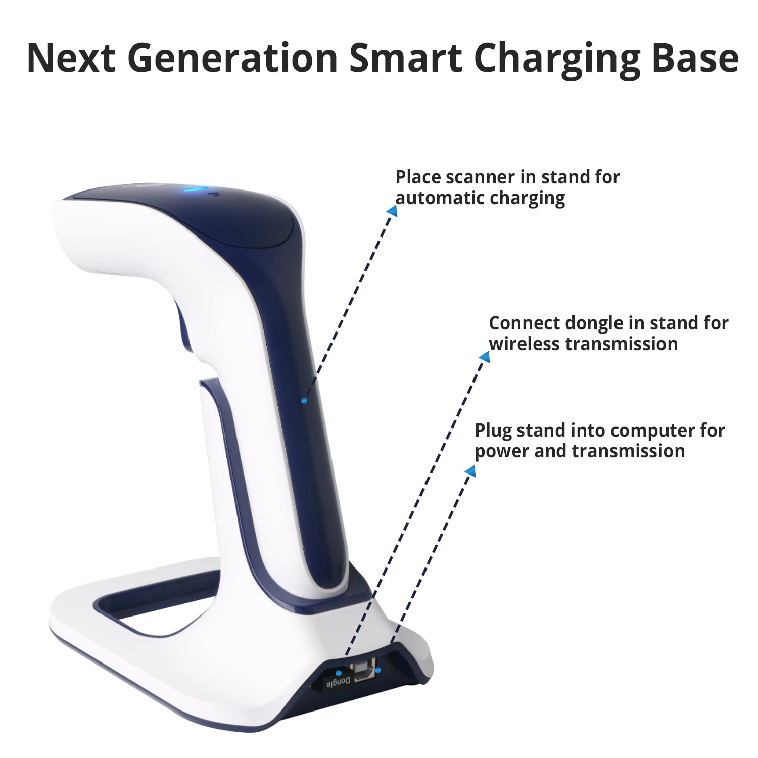 ScanAvenger SA3600 1D Wireless Barcode Scanner – Bluetooth, Wi-Fi, USB, Handheld/on-Counter