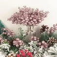 thumbnail image 5 of Christmas Tree Decor, 20Pcs Christmas Glitter Berry Stalks, Artificial Christmas Berry Stalks for Christmas Tree Ornaments, DIY Xmas Wreath, Crafts, Holiday and Home Decor (9.06x1.57in,Pink), 5 of 7
