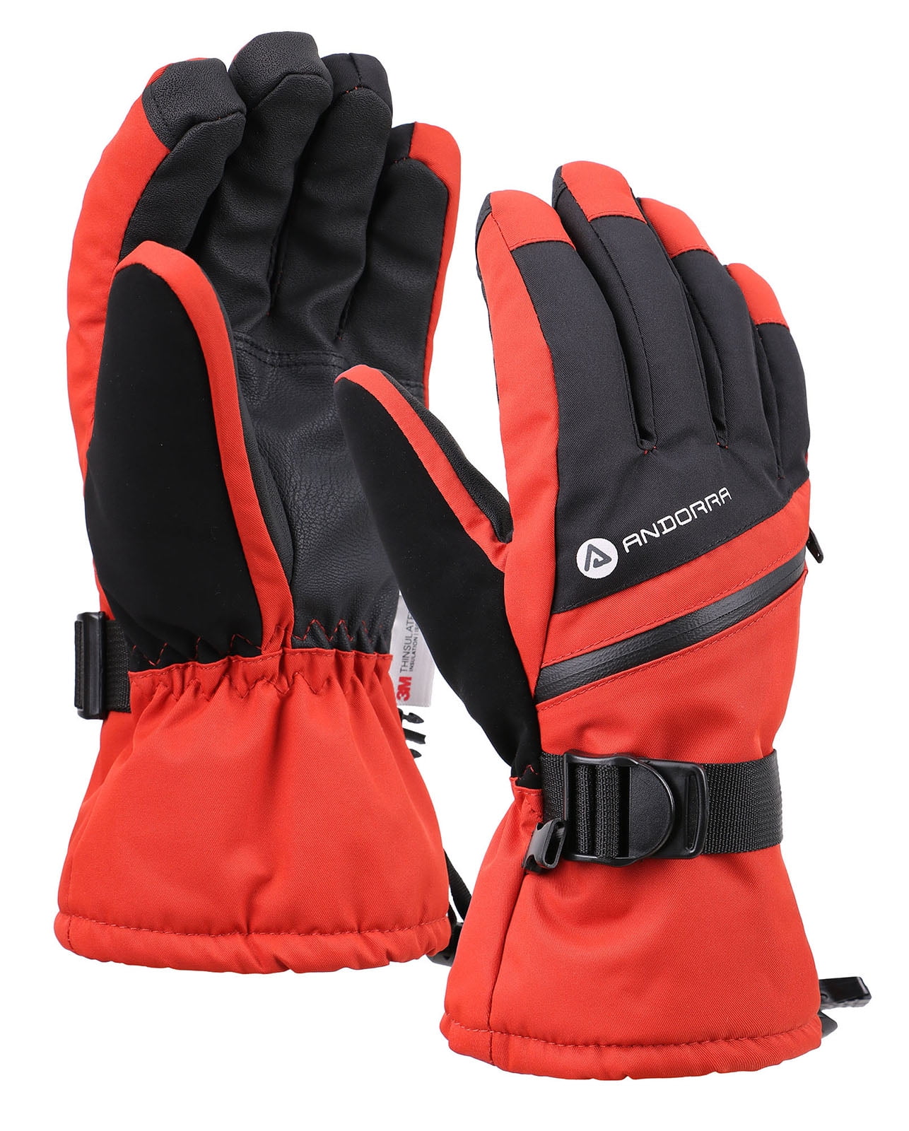 Men's C100 Thinsulate Lining Winter Sports Ski Gloves, Brick Red, S