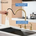 thumbnail image 6 of Boyel Living Kitchen Faucet 3-Spray Patterns 1.8 GPM Pull Down Spout,Single Handle Kitchen Sink Faucets with Soap Dispenser in Brushed Gold, 6 of 11