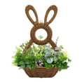 thumbnail image 5 of Basket Clearance! Easter Decorative Bunny Hanging Woven Basket, 15"x9" Open-Style Rattan Door Decor for Floral Bouquets, Holiday Treats Indoor Outdoor Spring Easter Decoration, Easter Gift for Family, 5 of 9
