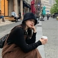 thumbnail image 2 of Solid Color Bucket Hat for Women Girls Soft Fishing Hat Warm Fall Winter Hat Beanie Bonnet Skull Cap Travel Outdoor, 2 of 7