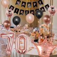 thumbnail image 3 of Yansion 70th Birthday Decorations for Women, 70th Birthday Balloons, Rose Gold and Black Balloon Arch Garland Kit with Happy Birthday Banner, Number 70 Foil Balloons for Lady 70th Party Decorations, 3 of 7