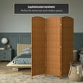 thumbnail image 6 of Red Lantern 6 ft. Tall Diamond Weave Fiber Room Divider - Dark Beige - 3 Panel, 6 of 6