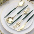 thumbnail image 2 of Efavormart 24 Pack | 8" Metallic Gold With Hunter Emerald Green Utensil Set, Modern Premium Plastic Silverware Set, 2 of 11