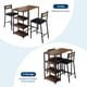 thumbnail image 5 of QinaQin Comedor de 3 piezas con almacenamiento, mesa compacta con estructura de hierro y acabado negro tipo madera, incluye 2 sillas tapizadas en PU, ideal para espacios pequeños, 5 of 8