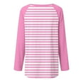 thumbnail image 4 of SHTXOZHI Women's Long Sleeve Tunic Tops Round Neck Striped Blouse Color Block Loose Shirts, 4 of 5