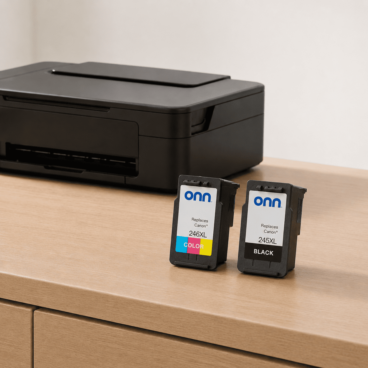 onn Remanufactured Inkjet Printer Cartridges for Canon Printers, Black and Color, 2 Pack