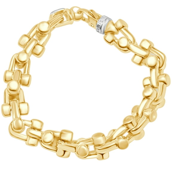 Pompeii Men's U-Shape Link 14k Gold (113gram) or Platinum (181gram) 13mm Bracelet 9" (,)