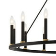thumbnail image 5 of ACROMA 47In Farmhouse 16-light Large Round Wagon Wheel Candle Chandelier - 47'' D X 140'' H Black&Brass, 5 of 5