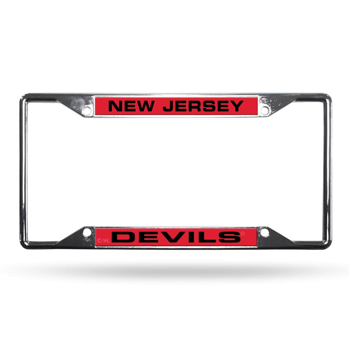 New Jersey NJ Devils NHL (Set of 2) All Corner EZ View Chrome Metal Laser Cut License Plate Frames - image 4 of 6