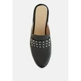 thumbnail image 6 of YASHTA Black Patent Studded Flat Mules, 6 of 6