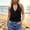 Black, variant on Women Backless Halter Tops Sexy Sleeveless Deep V Neck Ruched Wrap Crop Tank Summer Going Out Top Ruched Halter Crop Tops Open Back Sleeveless Camisole Crop Top Concert Summer