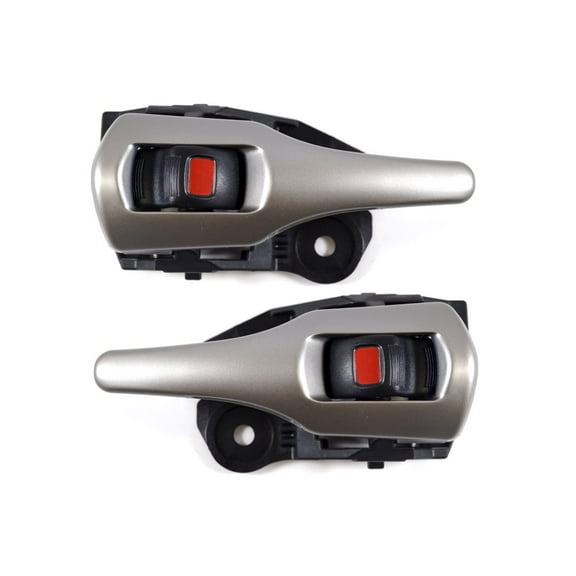 PT Auto Warehouse TO-2222AS-DP - Inner Interior Inside Door Handle, Black Knob with Silver Lever - Left/Right Pair Fits select: 2009-2013 TOYOTA COROLLA, 2009-2013 TOYOTA COROLLA MATRIX