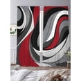 thumbnail image 3 of Abstract Twist Art Sheer Curtains 108 Inches Long 2 Panels Black and Red Classic Match Light Filtering Semi Sheer Window Curtains Drapes for Bedroom Living Room 52"x108", 3 of 7