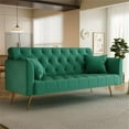 thumbnail image 2 of 71" Convertible Sofa Bed Folding Velvet Sofa with Adjustable Backrest in Green, 2 of 9