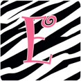 thumbnail image 1 of Carolines Treasures CJ1037-EFC Monogram - Zebra Stripe And Pink Foam Coasters - Set 4- Initial Letter E, 1 of 1