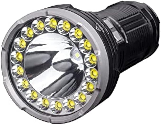 12000 Lumens USB Rechargeable Flashlight, Super Bright LED Searchlight with 12000mAh Battery, High for Camping, Hiking, Emergencies, Long Range (500m)