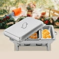 thumbnail image 2 of 9L 3 Pan Stainless Steel Chafing Dish Set Food Warmer for Buffet Banquet Catering 2.5L*3, 2 of 19