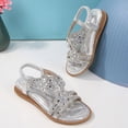 thumbnail image 4 of Godom Sandals for Girls Open Toe Cute Princess Flats Sparkly Summer Dress Shoes for Toddler Little Big Kid, 4 of 7