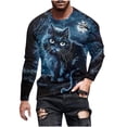 thumbnail image 3 of Raeneomay Long Sleeve Shirts for Men Printed Long Sleeve Tops Casual Round Neck Tops Long Sleeve, 3 of 5