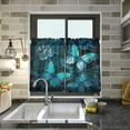 thumbnail image 6 of GZHJMY Gold Butterfly Half Window Tier Curtains 24 Inch Blackout Thermal Insulating Kitchen Linen Tier Curtains for Kitchen,Bathroom,Cafe, 6 of 7