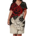 thumbnail image 2 of Dia de los Muertos-vestido holgado con bolsillos para mujer traje de verano para festival, 2 of 6