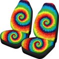 thumbnail image 1 of Colorful Front Seat Cover for Men Women Tie Dye Printed Saddle Blanket Universal Bucket Seats Cover Protector, Auto Interior Accessory, 1 of 7