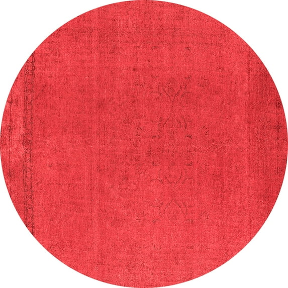 Ahgly Company Indoor Round Oriental Red Industrial Area Rugs, 3' Round