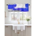 thumbnail image 2 of Valances for Windows Blue Gray Rod Pocket Cafe Window Treatments Valance Curtains for Kitchen Bathroom Laundry Basement Windows 60"x18", 2 of 9