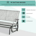 thumbnail image 4 of Outsunny 2 Seater Wicker Outdoor Glider Bench, Patio Swing Garden Bench, Garden Loveseat Rocking Chair, w/ Extra Wide Seat, Curved Backrest for Backyard, Poolside, Lawn, Mixed Grey, 4 of 10