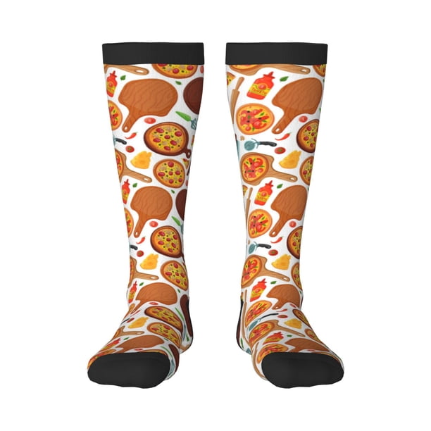 Balery Hot Fresh Pizza Calcetines novedosos Calcetines deportivos Calcetines hasta la rodilla Calcetines de algodón Calcetines originales y geniales