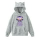 thumbnail image 4 of Pop cazadora para niña Demon Hunters Women's Fashion Cat-Ear Crop Top Hooded Sweatshirt （Light Gray）, 4 of 4
