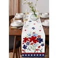 thumbnail image 2 of 4th of July Cotton Linen Table Runner Dresser Scarves, Stars Red Blue Table Runners for Dinning Table, USA Flag Theme Poppy Flower Kitchen Decor, Holiday Dinner Decoration-13x120 Inch, 2 of 6